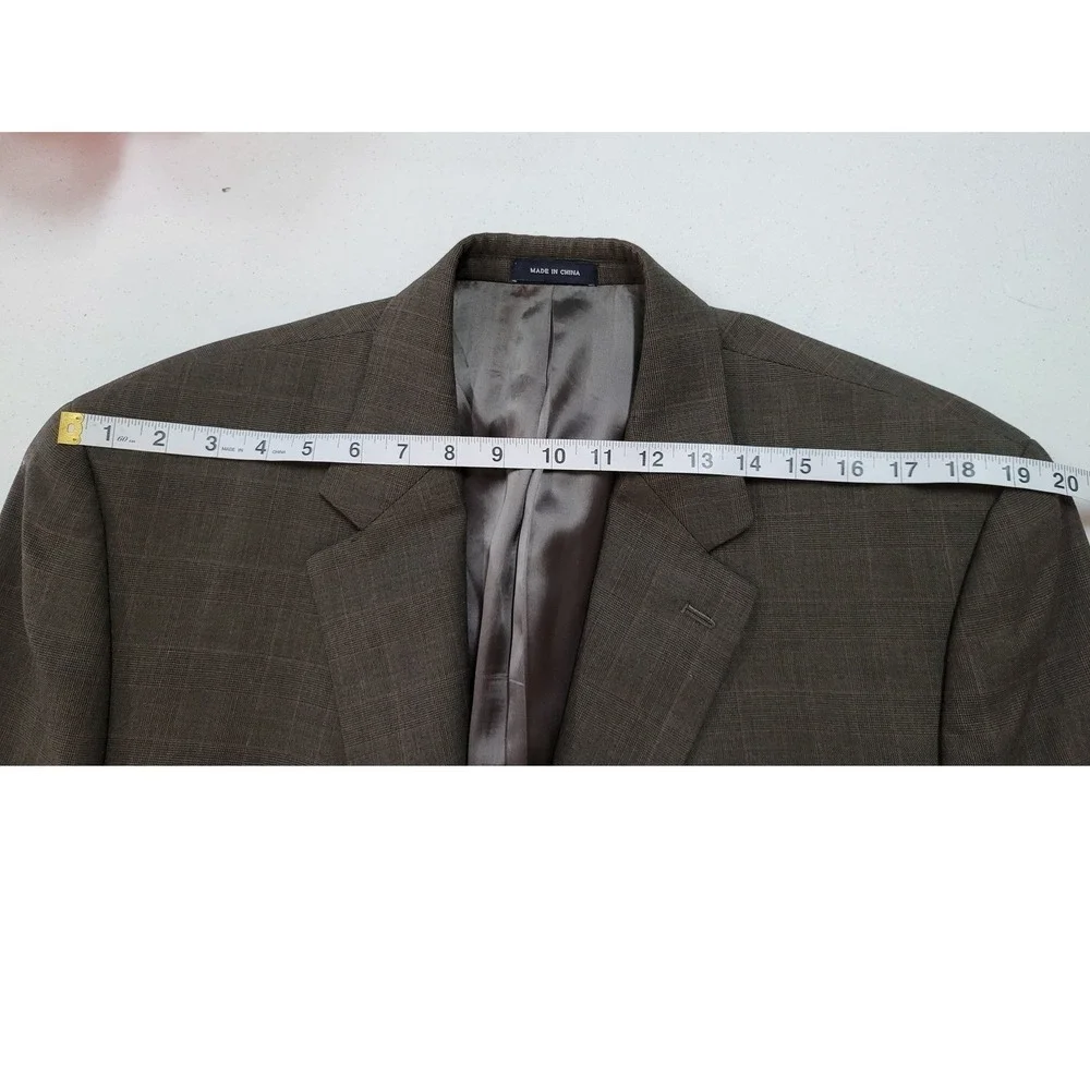 Ralph Lauren Men's Brown Plaid Wool Blazer Sport Coat Jacket Dillard's Exclusive